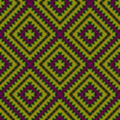 Seamless pattern with symmetric geometric ornament.
