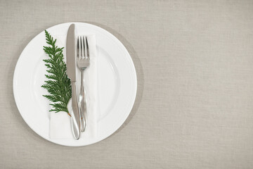 plate with fork and knife