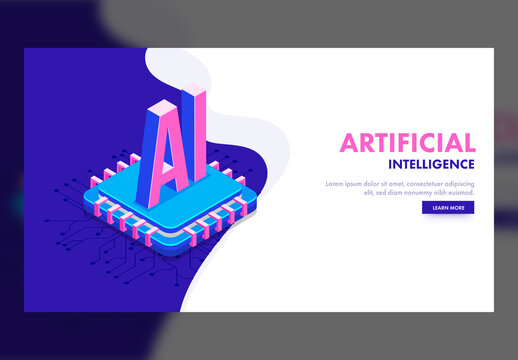 Ai Conceptual Isometric Website Landing Page