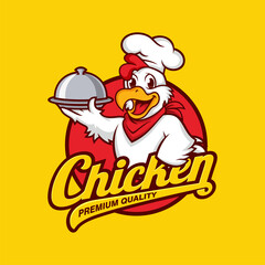 Chicken mascot logo vector. Chicken vector illustration. Organic farm vector logo design
