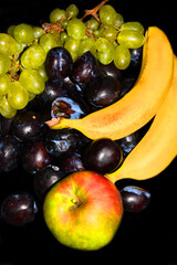 fruits on black