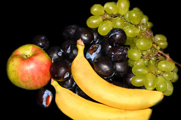 fruits on black