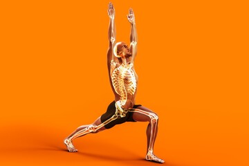 Anatomy of Warrior 1 pose, or Virabhadrasana 1