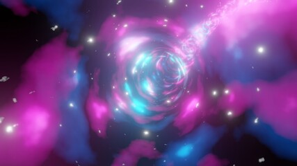 Space galaxy neon cyber tunnel