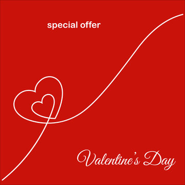 Happy Valentine's Day, special ofert, voucher or discount advertisement, Vector Image