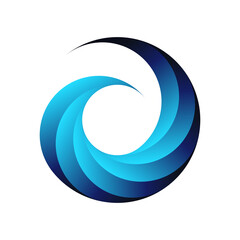 Swirl design logo. Abstract business web icon. Stylized blue circle symbol, isolated pattern emblem. Jpeg