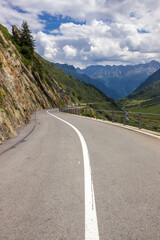 High mountain road through the Susten Pass in the Swiss Alps