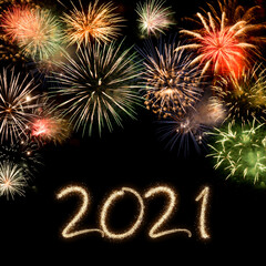 2021 New Year fireworks background