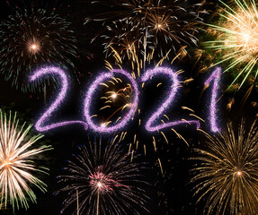 2021 New Year fireworks background