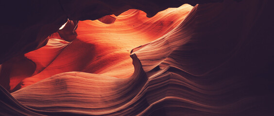 Antelope Canyon, a scenic slot canyon in the American Southwest, on Navajo land east of Page, Arizona.