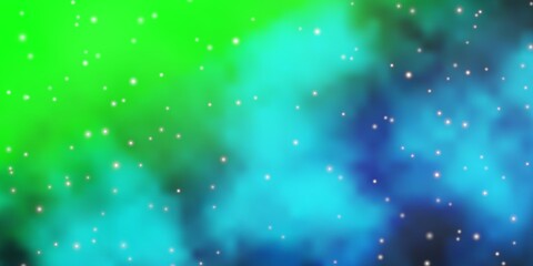 Light Blue, Green vector texture with beautiful stars.