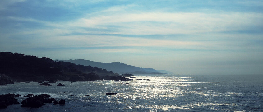 View of the beach from Monterey, California.