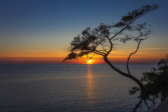 sunset on the lake