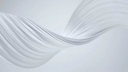 Gordijnen Twisted shape 3d render. White elegant background. © Михаил Богданов