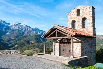 Fototapeta na wymiar a chapel located on the heart of picos de europa, Spain