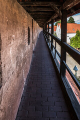 Fototapeta na wymiar Big medieval city wall around the medieval town