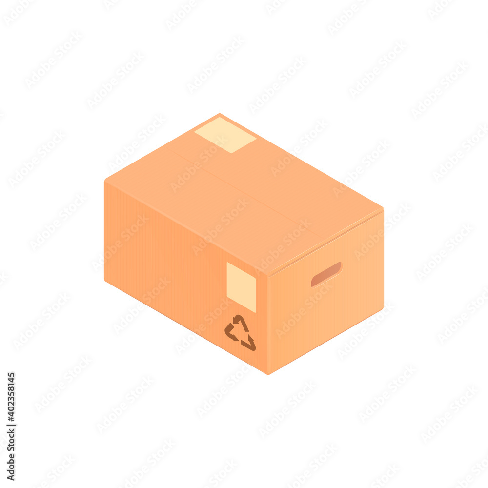 Poster Isometric Carton Box Composition