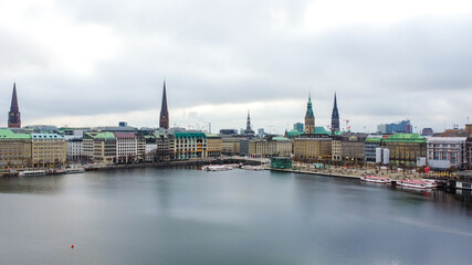 Fototapeta na wymiar City of Hamburg from above - travel photography