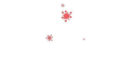 Light red vector background with covid-19 symbols.