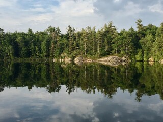 Fototapeta na wymiar Beautiful reflections on Georgian Bay Ontario Canada