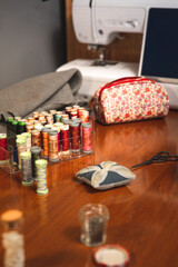 Sewing tools on the table
