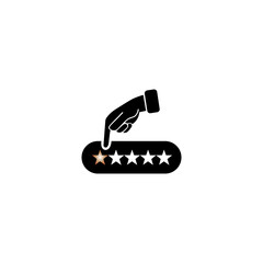 Black icon review, rating, rate sign. Vector illustration eps 10