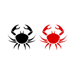 Black crab icon, cancer sign. Vector illustration eps 10
