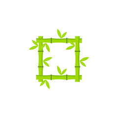 Green bamboo frame icon, photo frame sign. Vector illustration eps 10