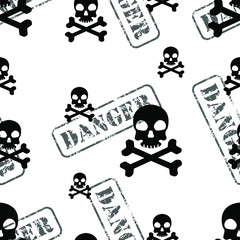 seamless pattern with skull icon