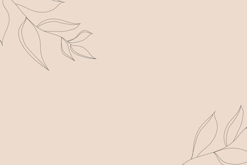 Cute Abstract Botanical art template with grey leaves on pink background for stationery and jewellery,advertising,greeting cards,to do lists, logo or planners, cards, spa, web,quotes, banners.Vector