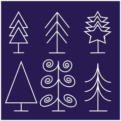 Obraz premium trees, winter forest, holiday, spruce, pine, trees, fir, spruce resin, children's illustration, illustration for notebook, illustration for passport cover, image for printing on a poster, image for pr