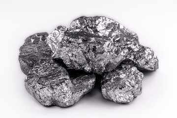 high purity polycrystalline silicon from Freiberg / Germany isolated on white background