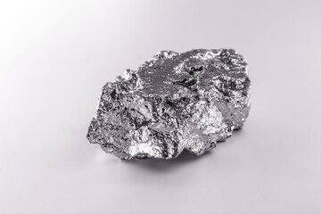 high purity polycrystalline silicon from Freiberg / Germany isolated on white background - obrazy, fototapety, plakaty