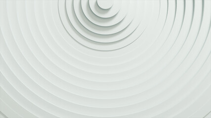 Abstract pattern of circles with displacement effect. White blank rings. Abstract background for business presentation. The center is shifted to the side. 3d illustration