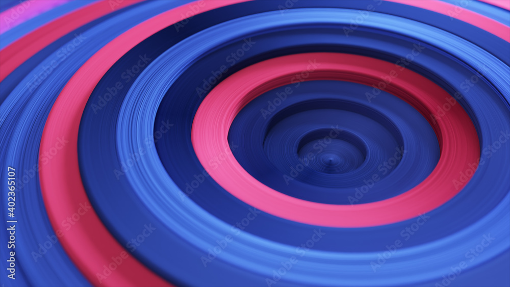 Poster abstract pattern of colorful circles with offset effect. red blue rings. abstract creative backgroun