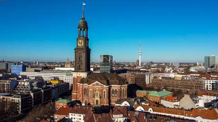 Fototapeta na wymiar City of Hamburg Germany from above - travel photography