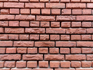 Red brick wall. After sand blasting.