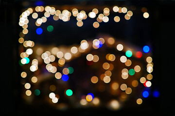 Hut for Nativity scene with bokeh effect