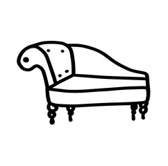  Sofa isolated on white background. Vector illustration in a sketch style. Furniture or Interior Element Illustration 