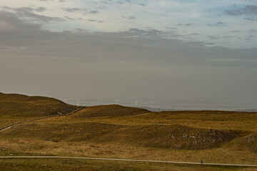 View from Chasseral - a Swiss mountain - over the hills of the Jura massif