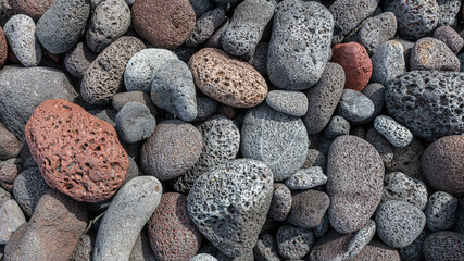 Volcanic beach stones