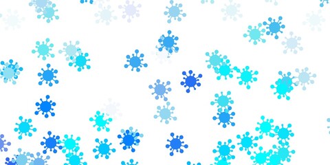 Light blue vector backdrop with virus symbols.