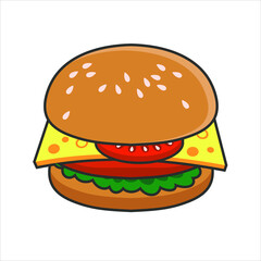 illustration of burger, for the burger business. vector art.