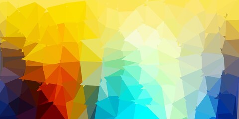 Light blue, yellow vector poly triangle texture.