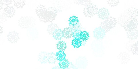 Light green vector texture with bright snowflakes.