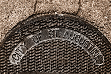 Textured Manhole Cover In Saint Augustine Florida 