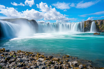 Naklejka premium Godafoss waterfall in Iceland.