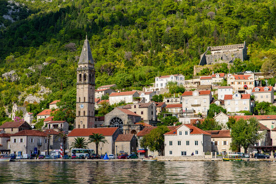 Perast, an old town on the Bay of Kotor in Montenegro