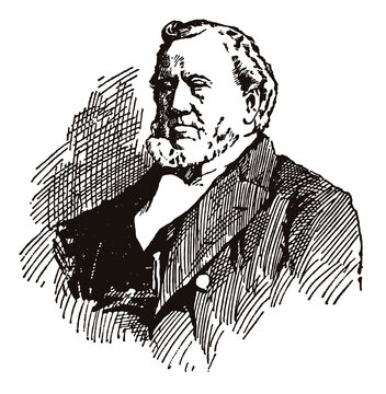 Portrait of historic American religious leader, politician and settler Brigham Young