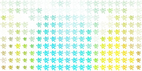 Light Blue, Yellow vector template with flu signs.